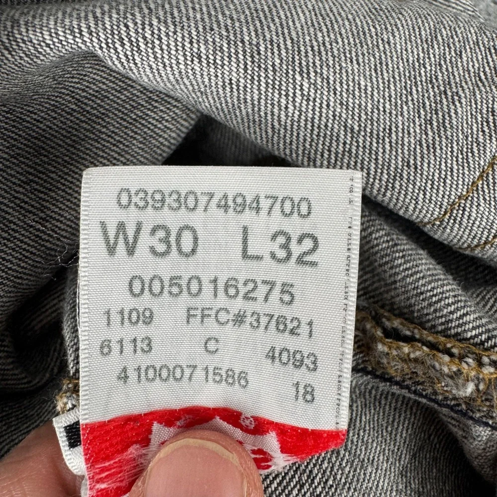 Levis 501 Mens Jeans Gray Straight Leg‎ Button Fly Denim Pants W30 L32 Y2K 2009